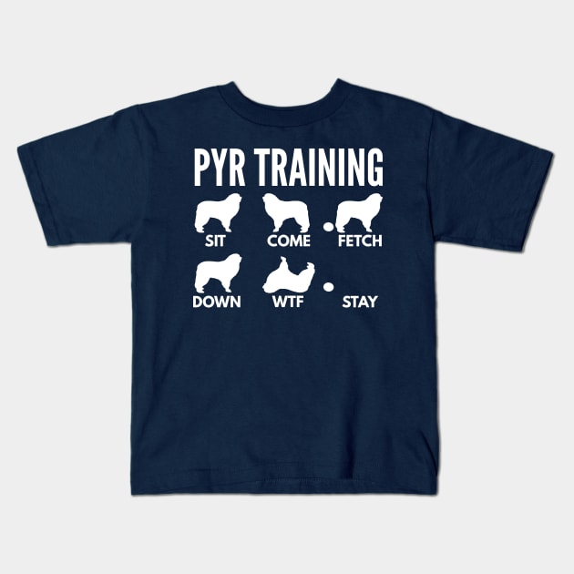 Great Pyrenees Training Pyr Dog Tricks Kids T-Shirt by DoggyStyles